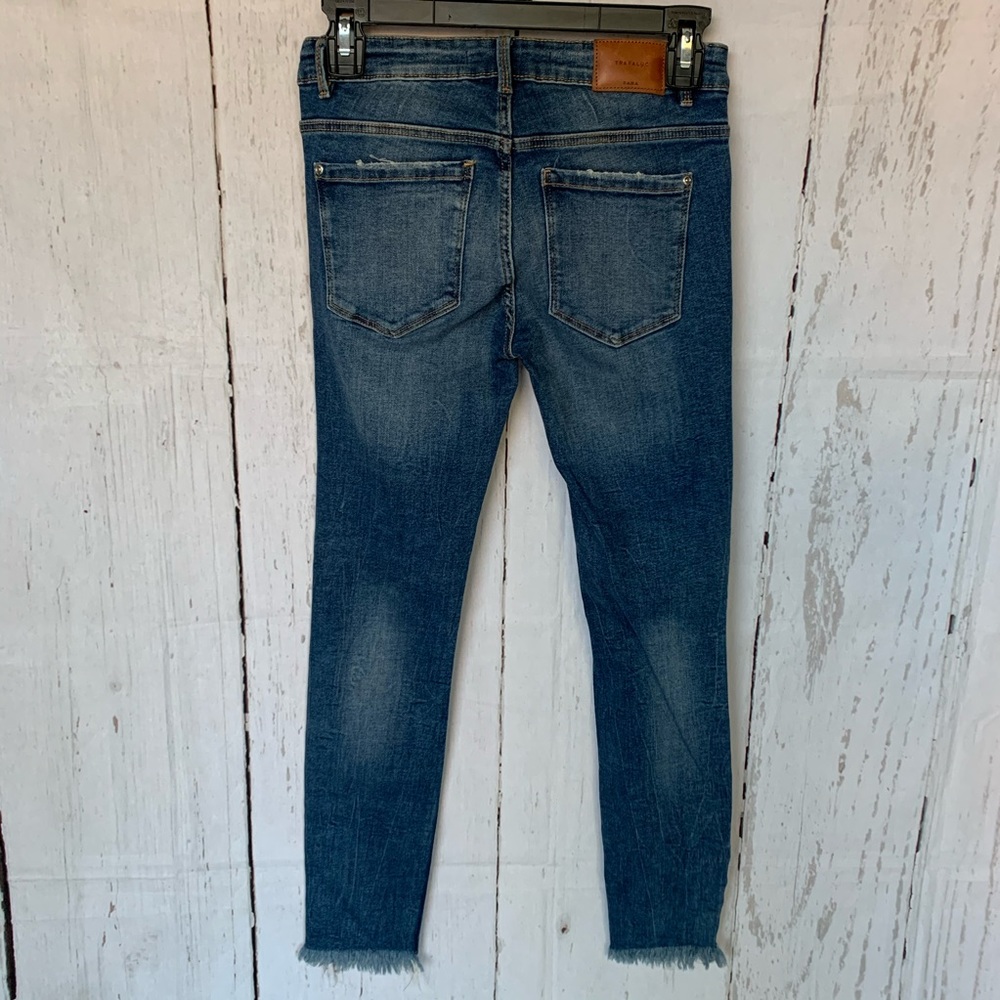 Zara Frayed Distressed Skinny Jeans Size 4 - Picture 4 of 4